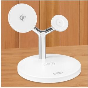 Uline 3 In 1 White Wireless Charging Stand